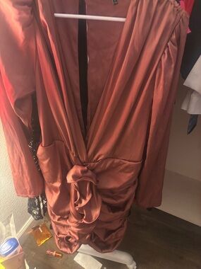 Fashion Nova Mauve Satin Mini Dress